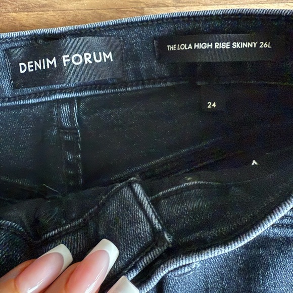 Denim Forum Yoko High rise skinny 26L   Jeans in black 24 - Picture 7 of 11
